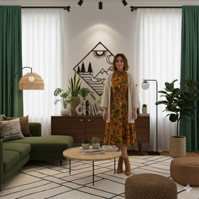 Mid-Century Modern Metal Tablo Duvar Oda Ev Aksesuarı